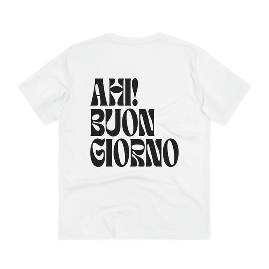 Foggy Project's Ahi! Buongiorno Front/Back White T-shirt - Unisex