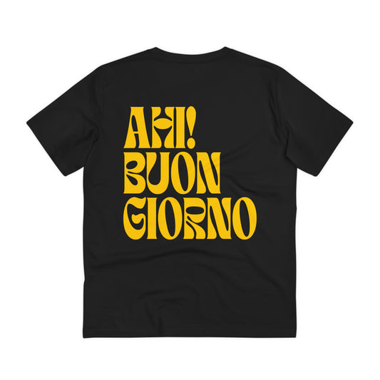 Foggy Project's Ahi! Buongiorno Front/Back Black T-shirt - Unisex