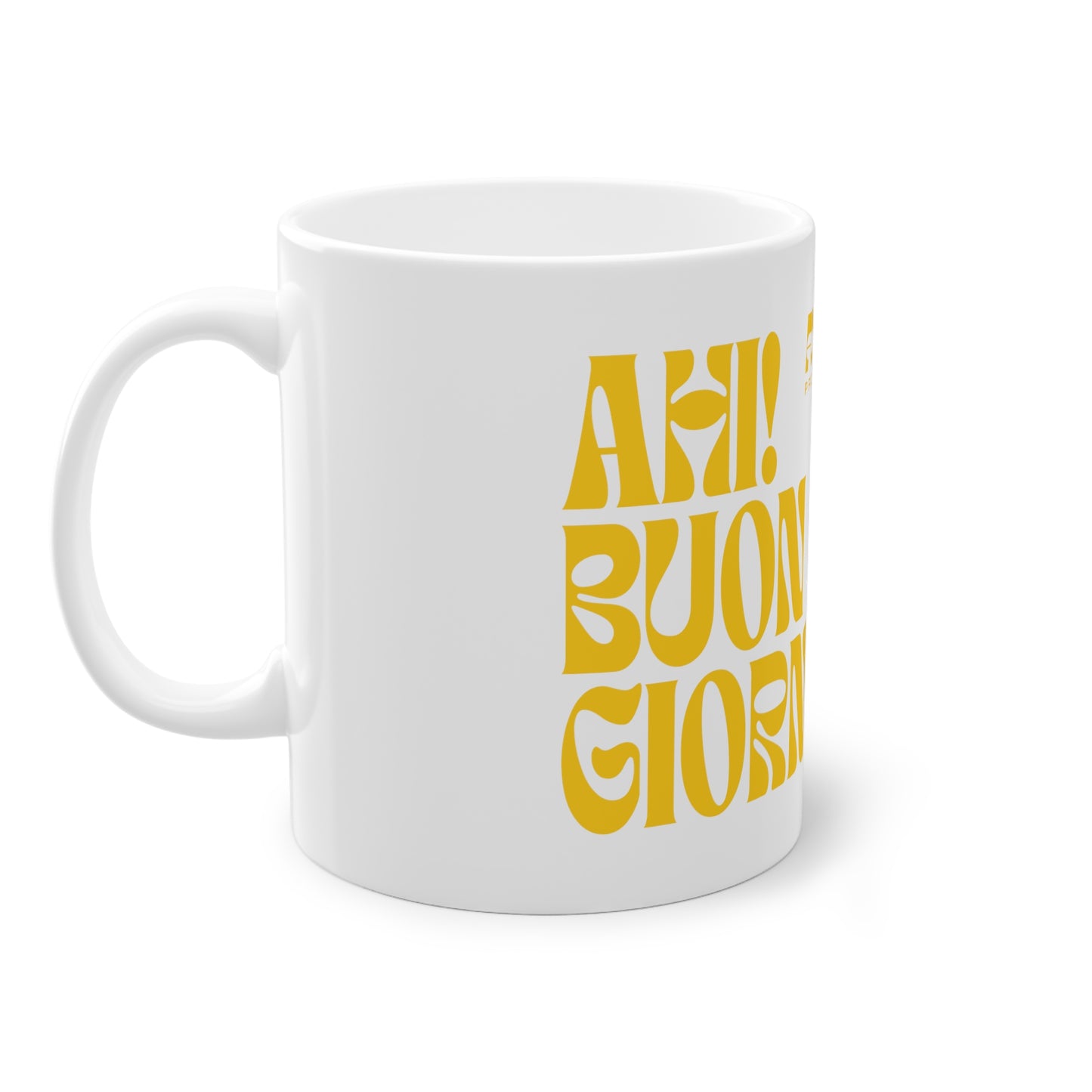 Foggy Project's "Ahi! Buongiorno" Ceramic Mug White